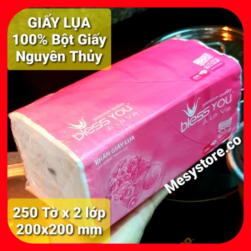 Khăn Giấy Rút Lụa Bless You À La Vie 250 Tờ/ Gói Giấy 2 Lớp Cao Cấp