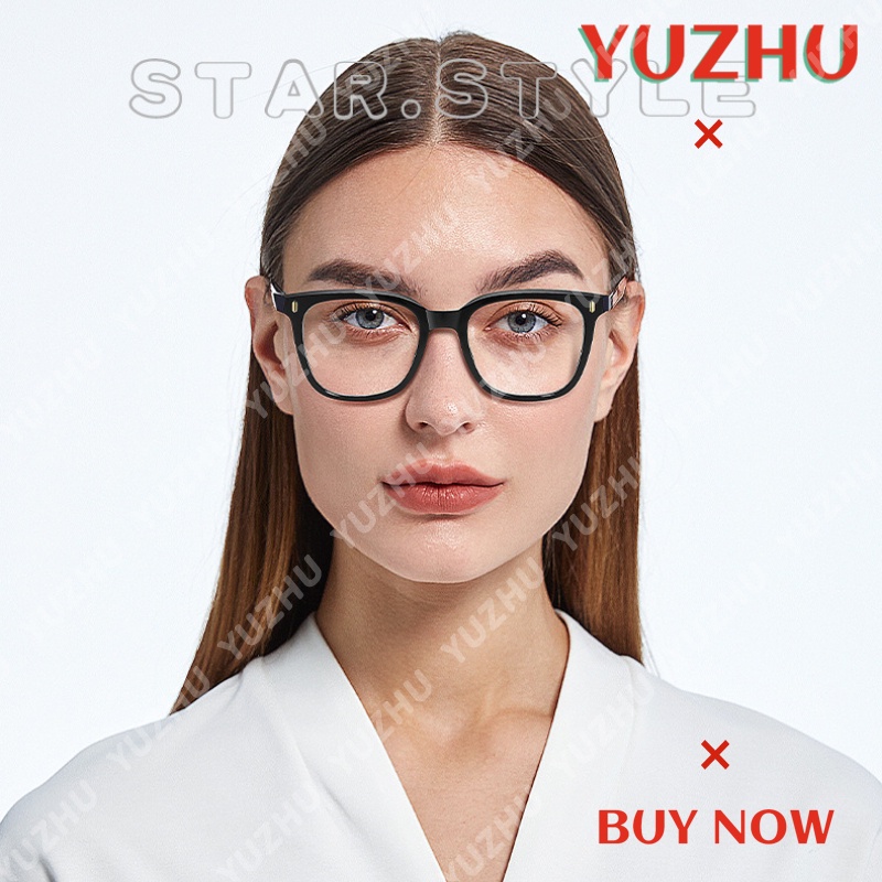 Mắt Kính TR90 Gọng Vuông Siêu Nhẹ Màu Xanh Dương Thời Trang Cổ Điển Cho Nam Và Nữ