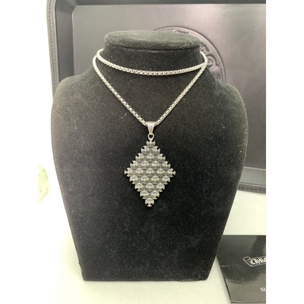 Dây chuyền Chrome Heart Mặt hình thoi bạc fullbox cao cấp bảo hành 1 năm.