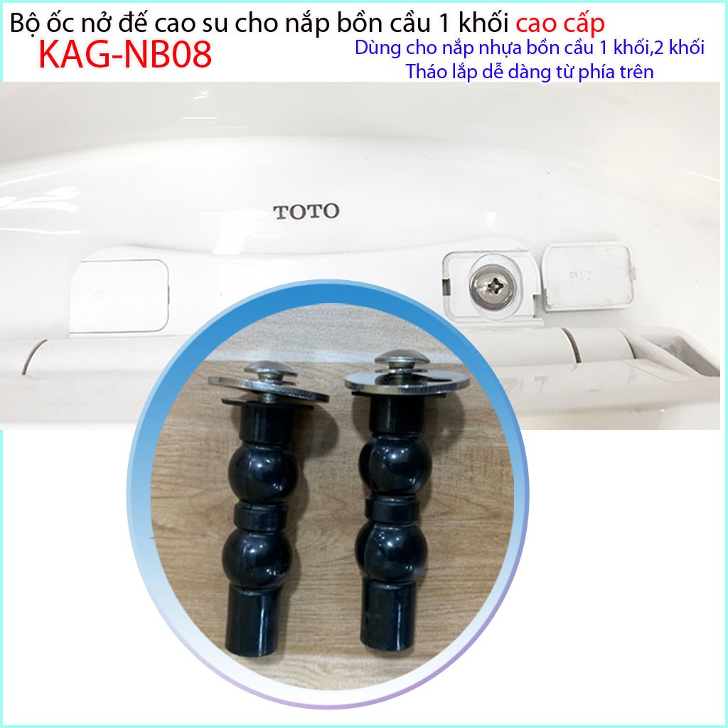 Ốc nắp cầu liền khối LInax KAG-NB08, chốt gắn năp bồn cầu 1 khối American, ốc nở nắp bàn cầu Toto