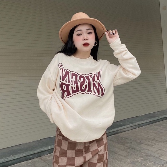 Áo sweater WISEN MISER áo nỉ dài tay unisex form rộng