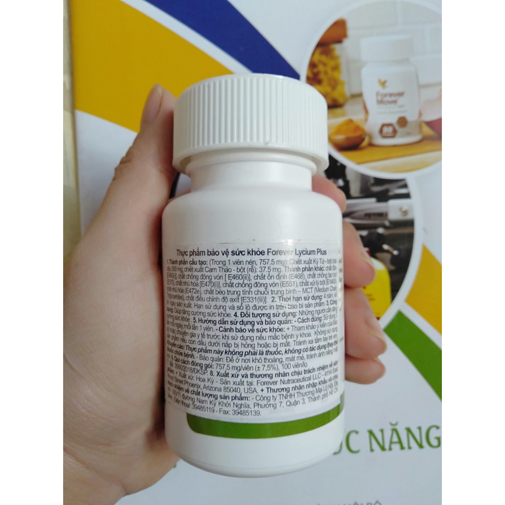 Viên Cam Thảo Forever Lycium Plus 072 Flp. 100 viên/lọ. Sản Phẩm Lô Hội.
