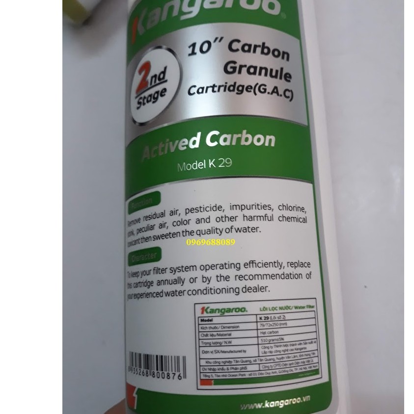 Bộ lõi lọc số 1,2,3 dành cho máy lọc nước Kangaroo