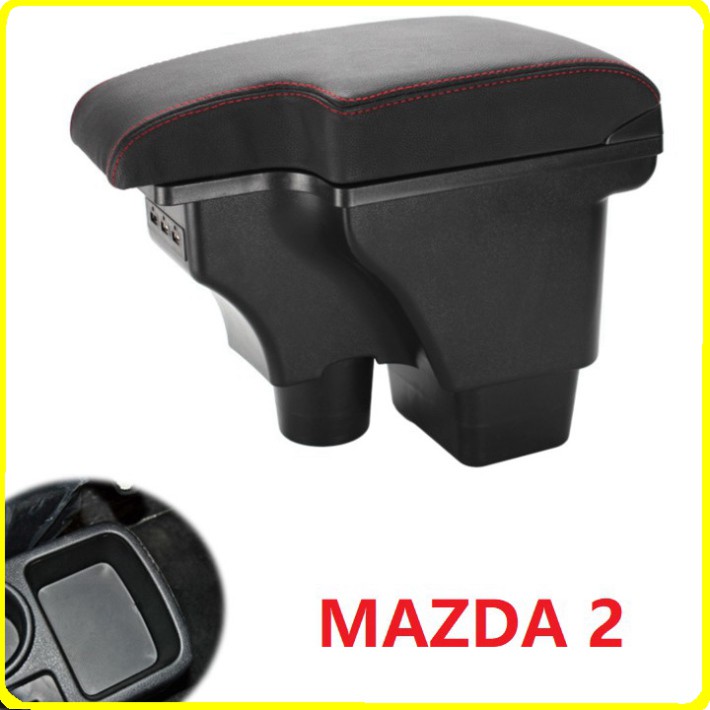 Sản phẩm Hộp tỳ tay ô tô cao cấp Mazda 2 dạng khối tích hợp 3 cổng USB .