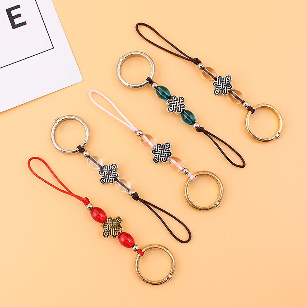 Dây treo điện thoại di động MMULCK dạng ngắn đan thủ công đính pha lê nhân tạo phong cách Trung Hoa đơn giản đa năng