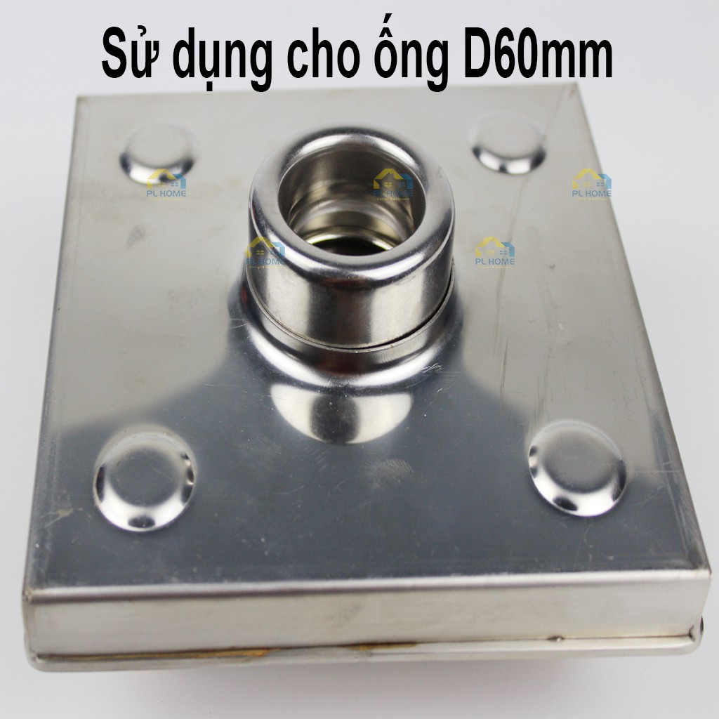 Phễu thoát nước sàn chống hôi Inox SUS304 kết hợp mặt ốp gạch, kích thước mặt 15x15 cm