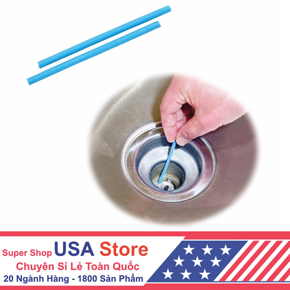 Vỉ 12 Que Thông Tắc Bồn Cầu - Bồn Rửa Chén - Bồn Rửa Mặt (1 Tháng Dùng 1 Que), Tiêu Rác, Cặn Bẩn