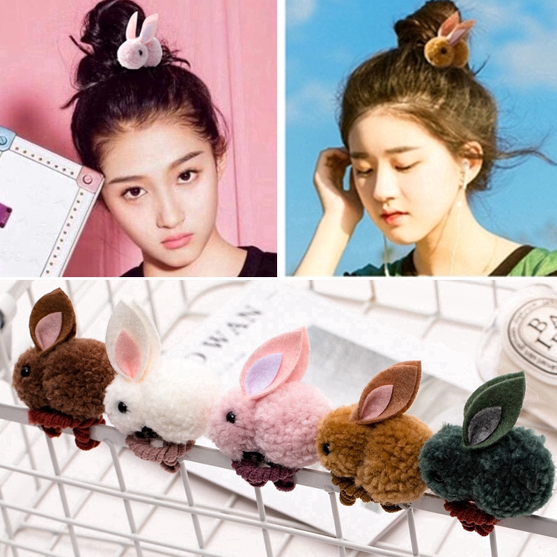 Dây buộc tóc / Kẹp tóc hình thỏ Bunny phục sinh 3D dễ thương cho bé gái và phụ nữ
