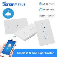 Công Tắc Wifi Kết Hợp Với Cảm Ứng Âm Tường Sonoff T1 US - 3 Nút