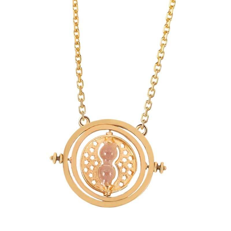 Vòng cổ Mặt Đồng Hồ Cát Tròn Màu Vàng Dành Cho Cặp Đôi