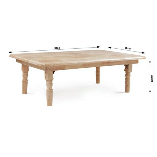 Bàn ăn kiểu nhật chân tiện 60x90cm gỗ cao su - Bàn trà gỗ chân tiện xếp gọn 47wood kích thước 60x90cm