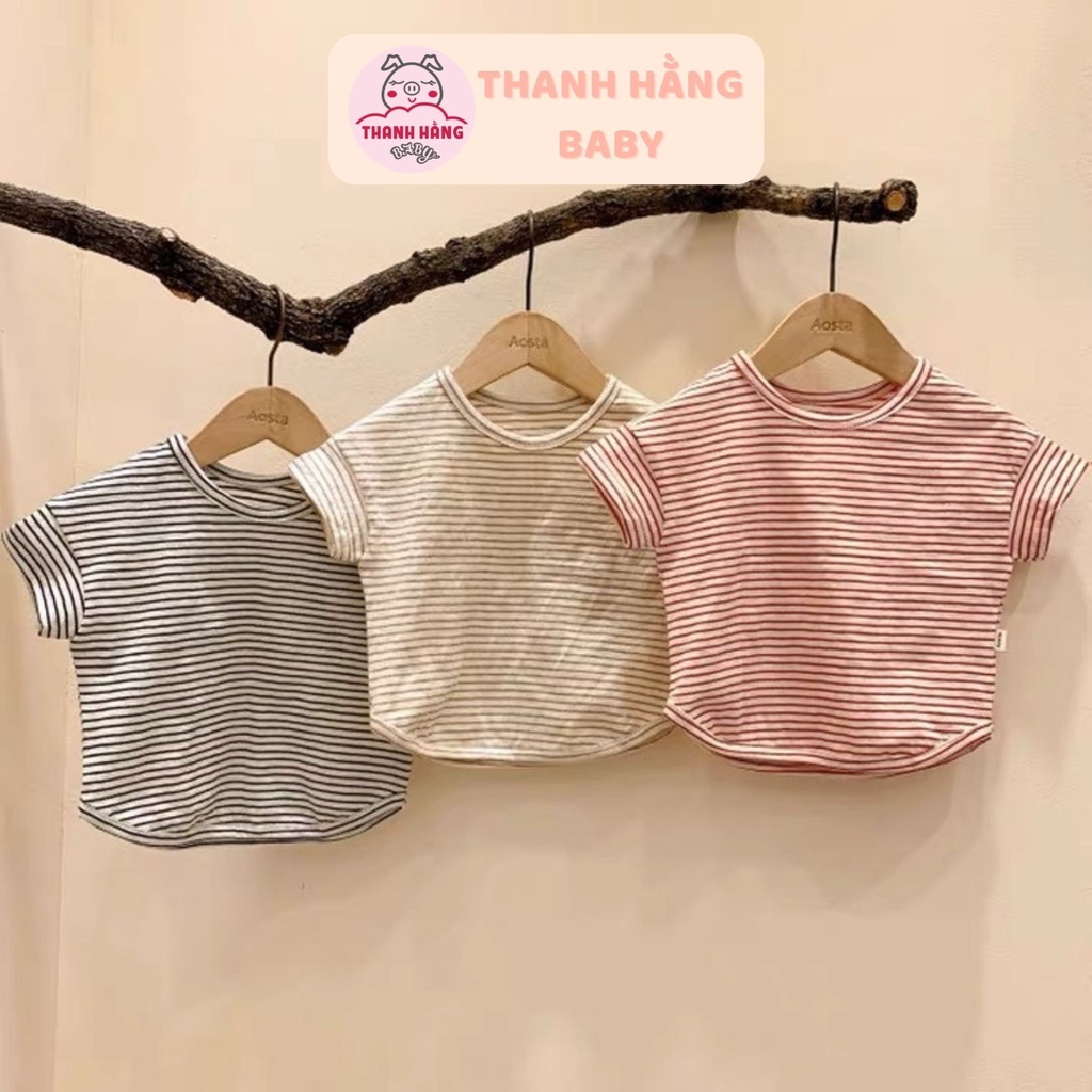 Áo thun trơn cotton cho bé trai bé gái, áo phông cho bé thanh hằng baby 7 - 15 Kg