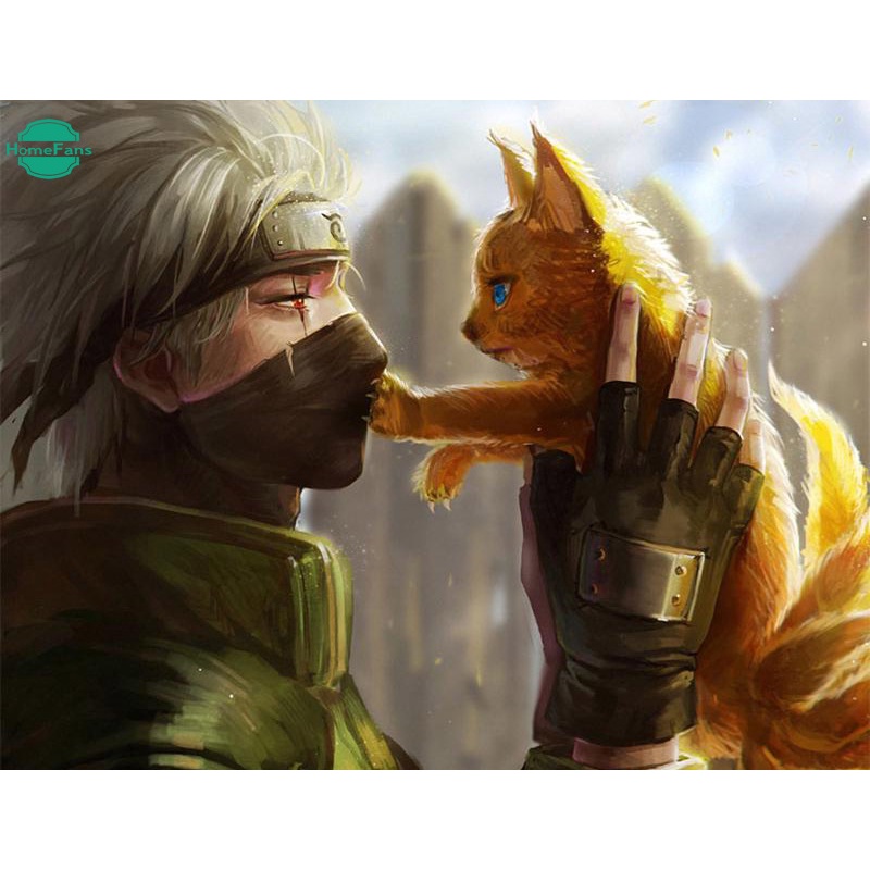 Bộ Tranh Đính Đá 5D Họa Tiết Hoạt Hình Naruto Độc Đáo Kích Thước 50X40cm Dùng Trang Trí Nhà Cửa