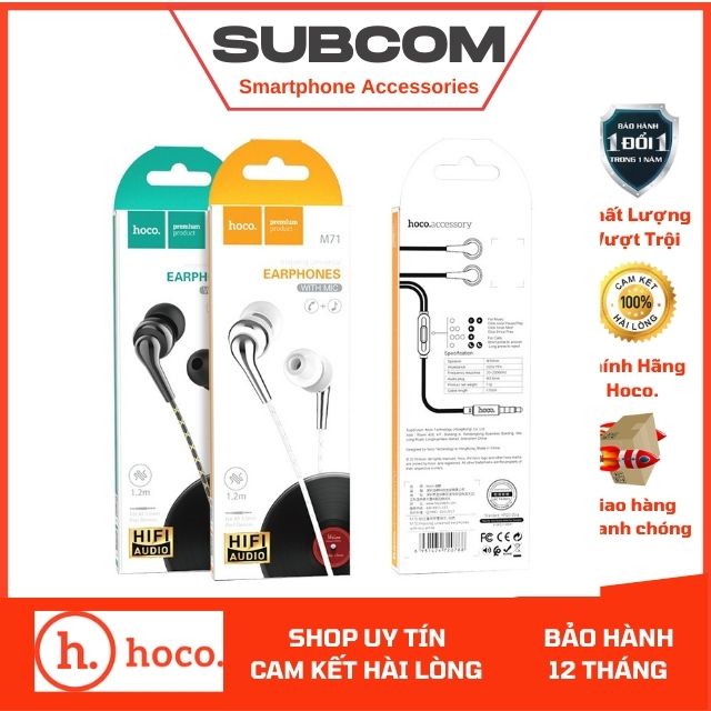 [CHÍNH HÃNG HOCO] TAI NGHE DÂY CÓ MIC HOCO M71 - Bảo Hành 12 Tháng