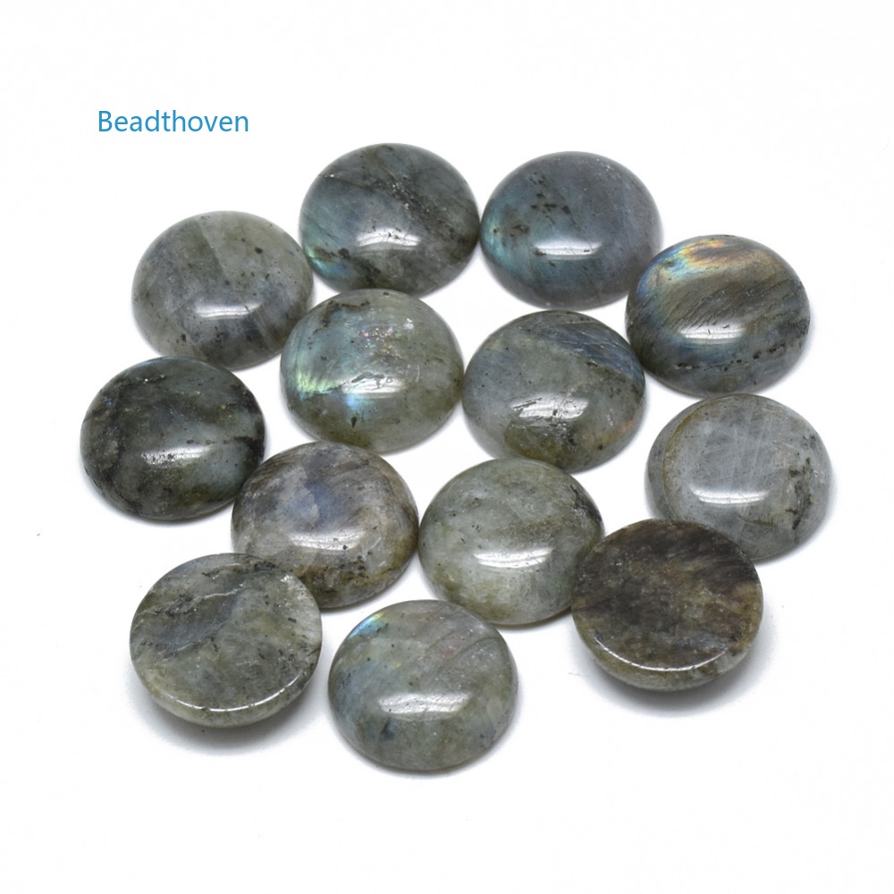 2pcs Natural e Cabochons Half Round 20x6mm