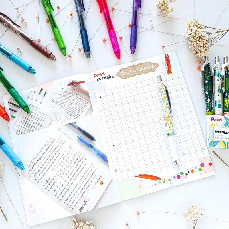 Pentel Energel BLN105 | Trơn Mượt Siêu Nhanh Khô | Bút Bi Nước Nhiều Màu