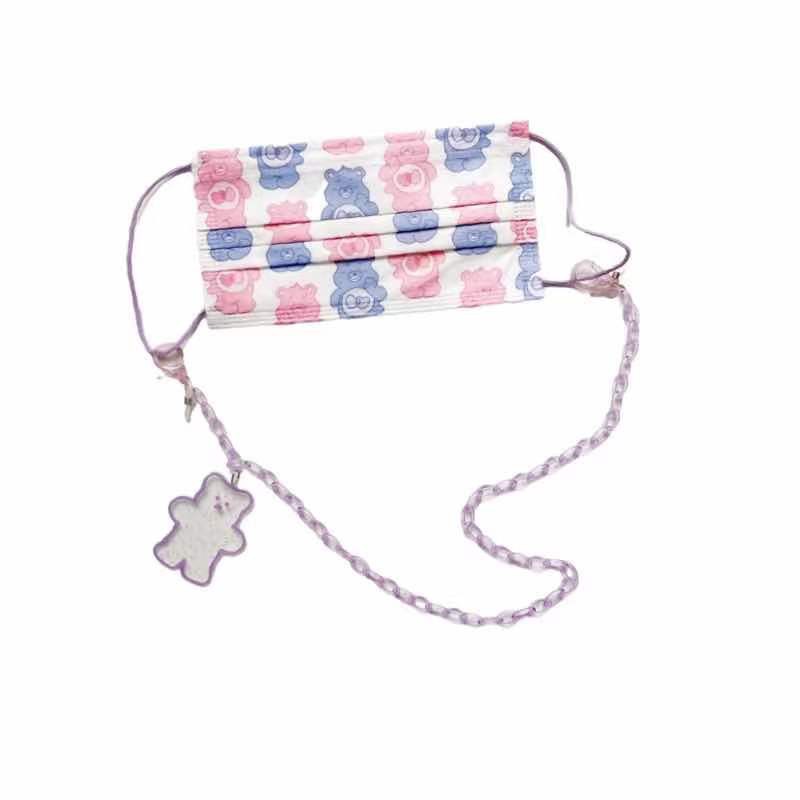 Dây Đeo Mặt Nạ acrylic Màu Kẹo Hình Gấu Hoạt Hình Sáng Tạo