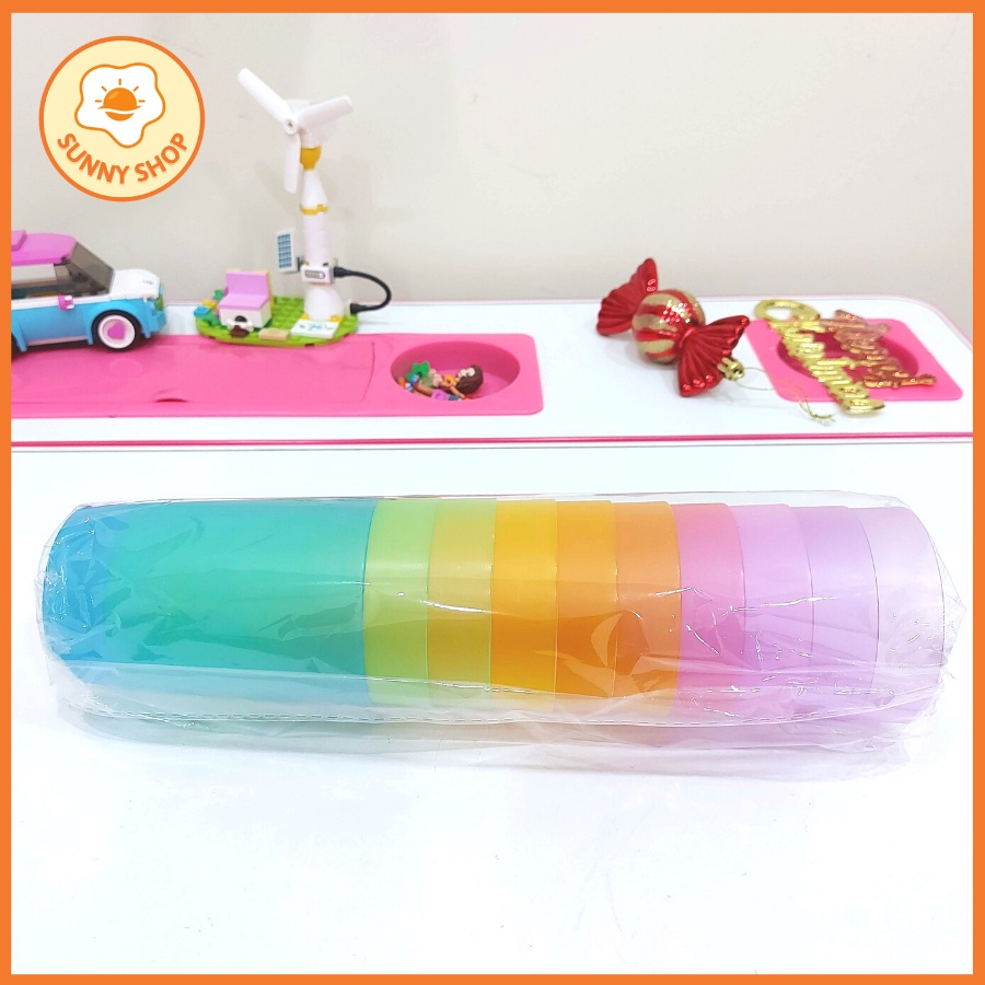 Ly nhựa sắc màu picnic - 10 cái