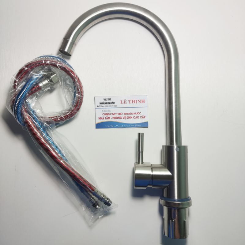 Vòi rửa bát nóng lạnh su304 kèm dây cấp