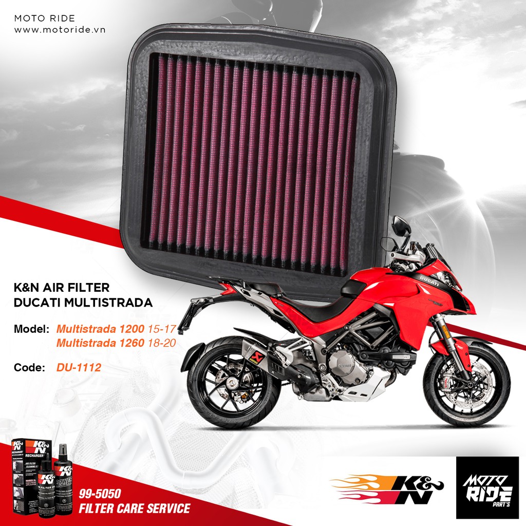 K&amp;N DU-1112 LỌC GIÓ ĐỘ CHO DUCATI PANIGALE / MULTISTRADA / XDIAVEL / SCRAMBLER 1100