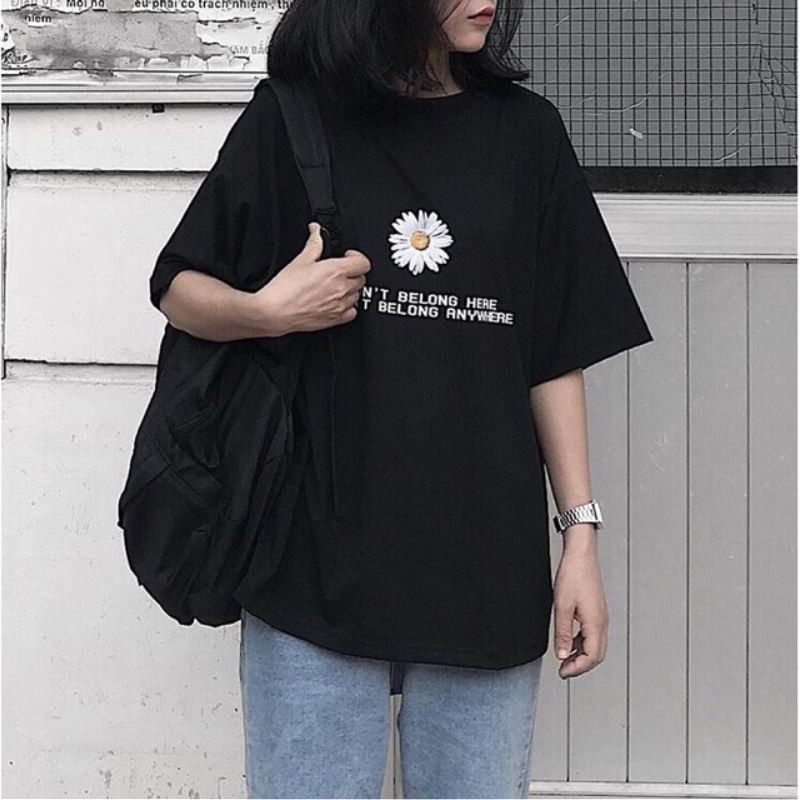 Áo Thun Hoa Cúc Tay Lỡ Thời Trang Freesize Cho Nữ.