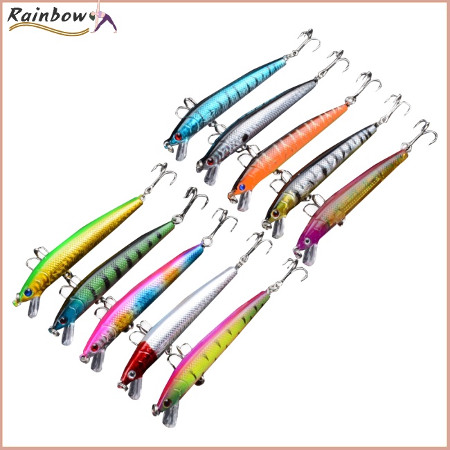 Mồi Câu Cá Giả Bằng Nhựa Cứng 10 Màu Sắc 9.5cm / 8.5g