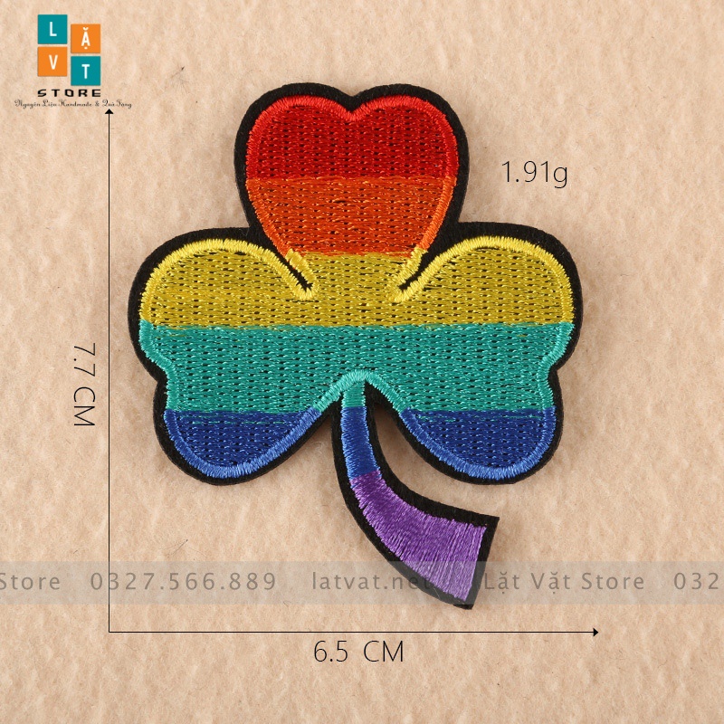 Patch ủi quần áo, Sticker dán Vali phong cách ngũ sắc, xinh đẹp, tiện dụng, ý nghĩa cho công đồng LGBT