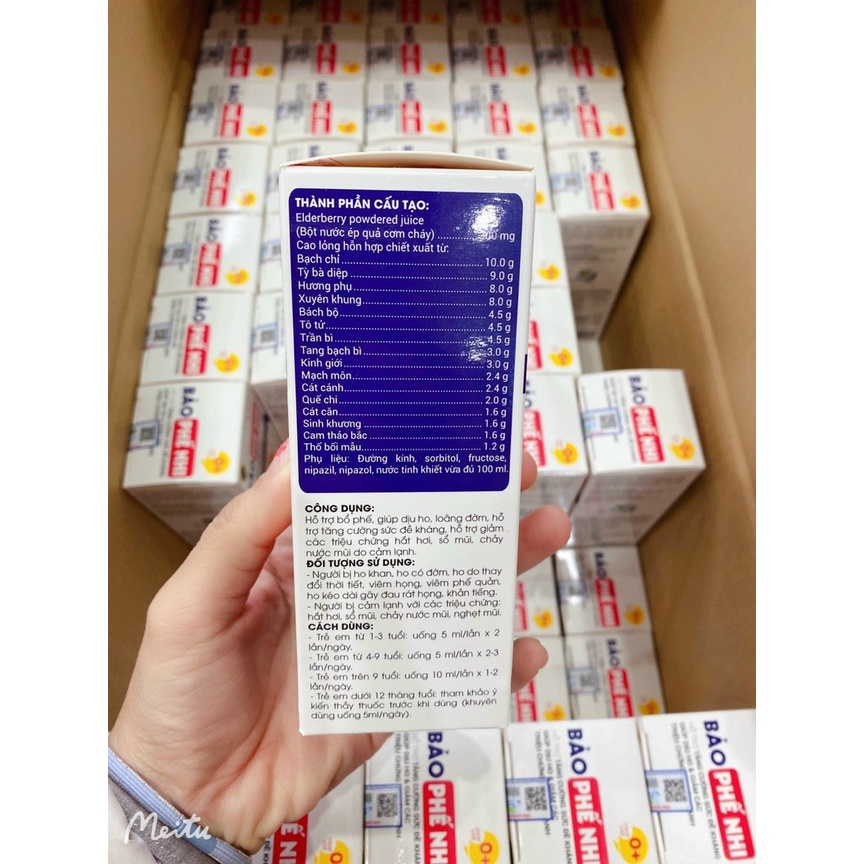 Siro Ho cảm Bảo Phế Nhi, dành cho trẻ ho, hắt hơi, sổ mũi, nghẹt mũi, tăng đề kháng