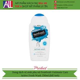 [TOP 1 SHOPEE] Dung dịch vệ sinh diệt khuẩn Femfresh Untimate Care Active Fresh Wash 250ml - Xanh dương (Bill Anh)