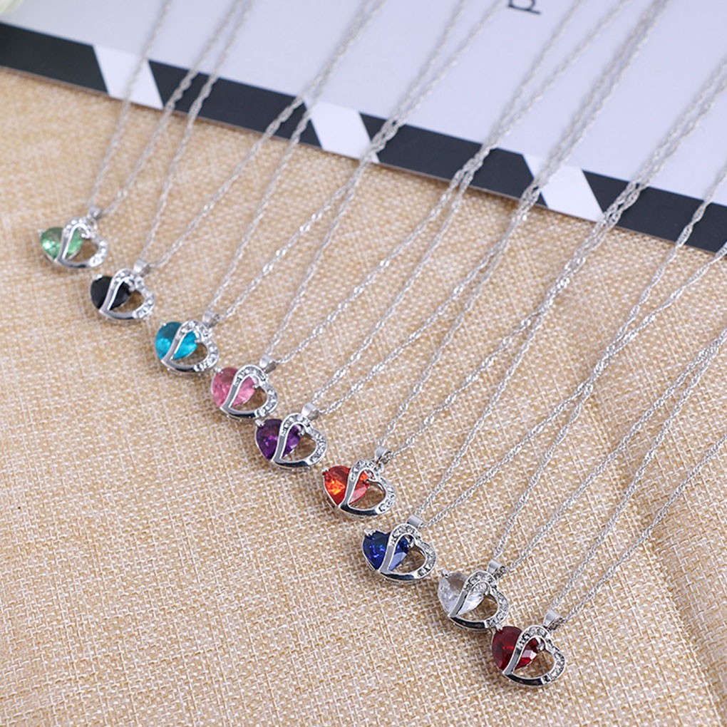 Dây Chuyền Hợp Kim Hình Trái Tim Đính Đá Xinh Xắn