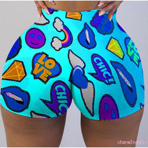 Quần short ôm sát vừa vặn in họa tiết sáng tạo thời trang cho nữ | BigBuy360 - bigbuy360.vn