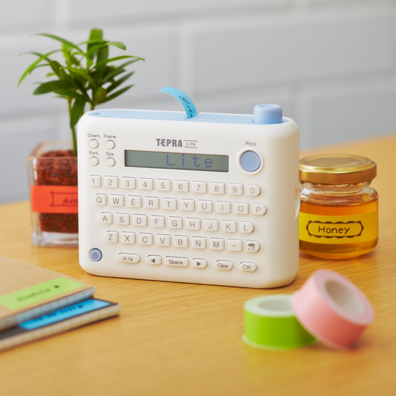 Máy in nhãn King Jim Tepra Lite LR5E màu xanh dương - In tem nhãn dán trên tài liệu, giấy tờ ... để trang trí, ghi chú