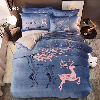 Bộ chăn ga nỉ nhung 3d họa tiết