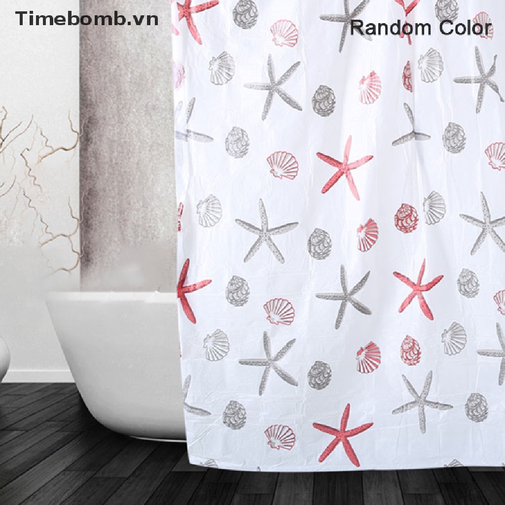Shower Curtain Starfish Partition Waterproof Mildew PEVA Curtain For Bathroom