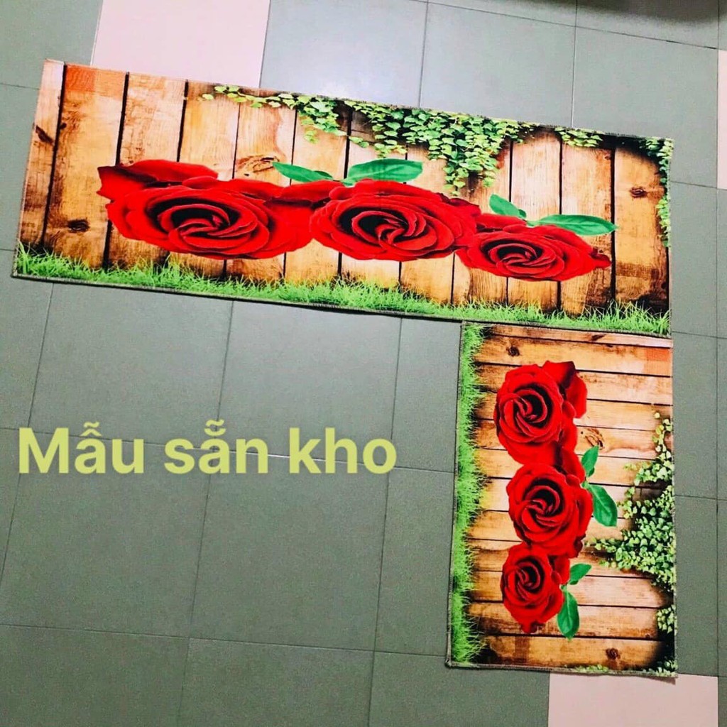 Set 2 Thảm Nhà Bếp Hoa Văn (Giao Họa Tiết Ngẫu Nhiên)