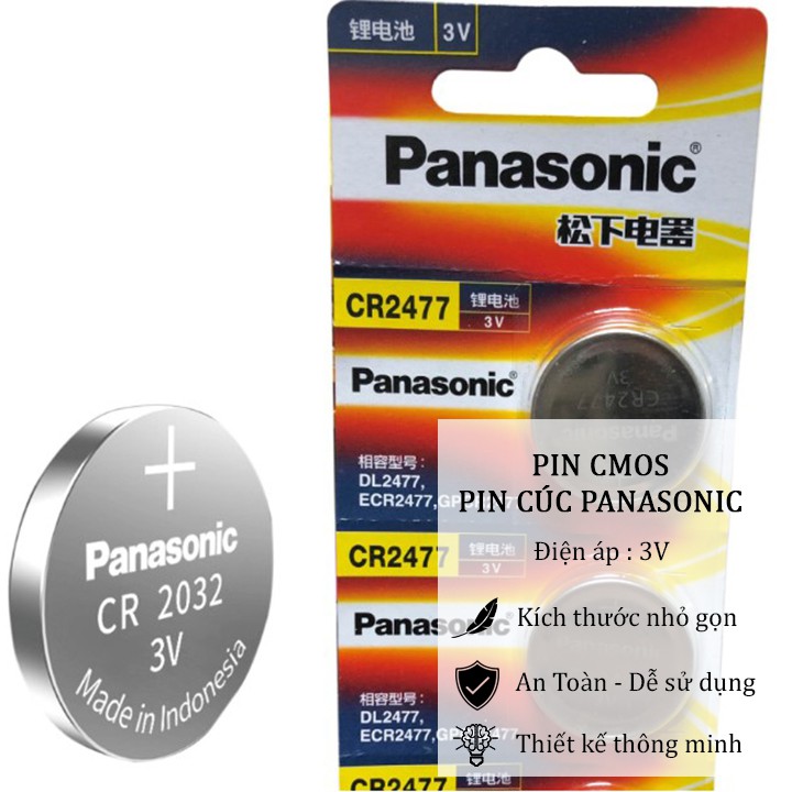 Pin Cmos CR2032 Panasonic Pin cúc áo 3V dùng cho máy tính điều khiển từ xa