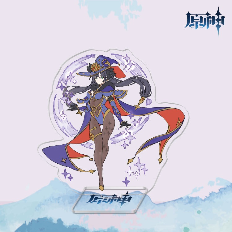 Genshin Impact Anime Action Figure Ganyu Albedo Rosaria Stand Decoration Acrylic Character Model Collection