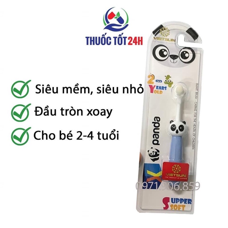 Bàn chải đánh răng Tập đánh 10.000 sợi lông tơ Siêu mềm trẻ em cao cấp XPANDA VietSun 0-6t bảo về nướu