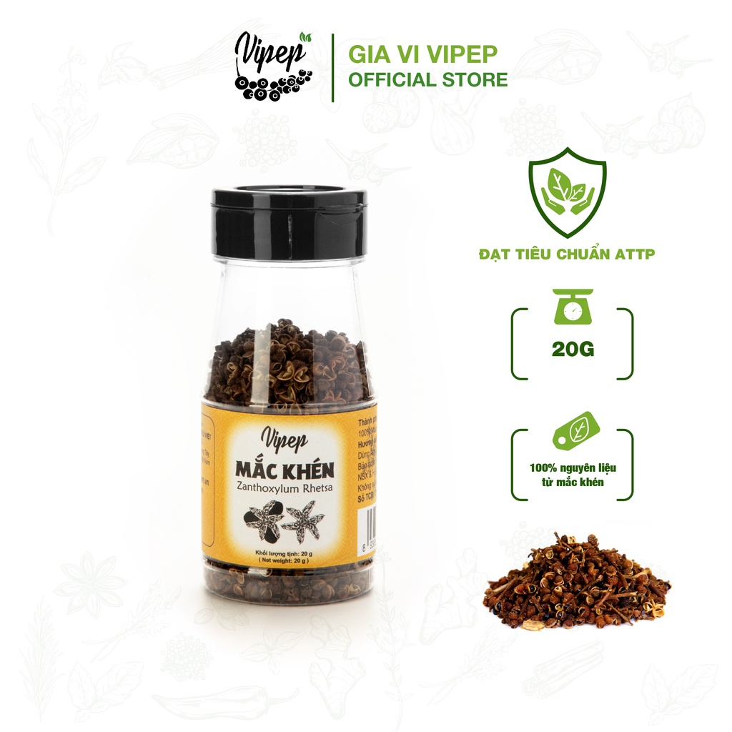 Mắc khén Vipep 20g - gia vị tẩm ướp thịt, khử tanh cá, nấu lẩu, vị đặc trưng như hạt tiêu, nổi tiếng vùng Tây Bắc