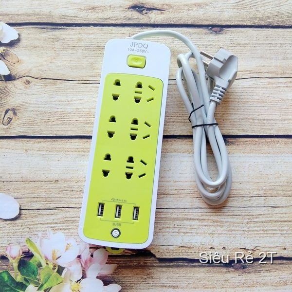 Ổ cắm điện thông minh có 3 cổng sạc USB - 6 cổng sạc - chống giật sạc nhanh cực tiện dụng