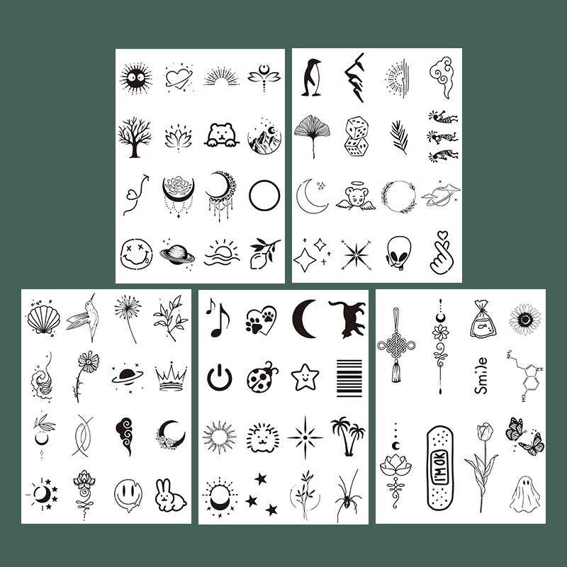 Bộ 77 hình xăm mini dán tạm thời unisex chống thấm nước có thể kéo dài đến 15 ngày JIAMIN Magic Tattoo Mẫu Mới 2022
