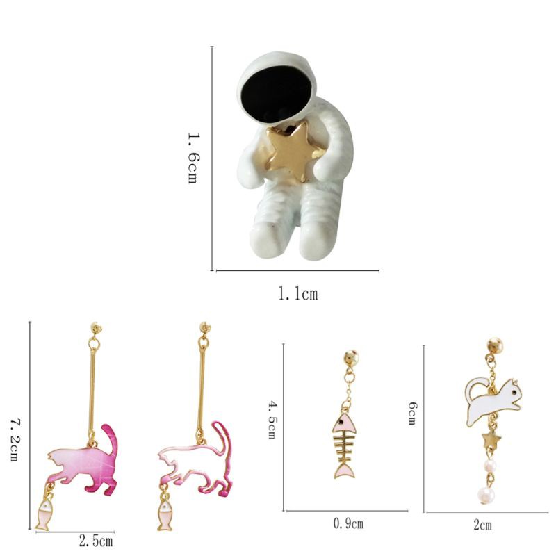 Hoa tai kiểu dáng không đối xứng thời trang độc đáo cho nữ