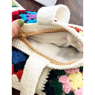 Túi tote handmade móc len sợi