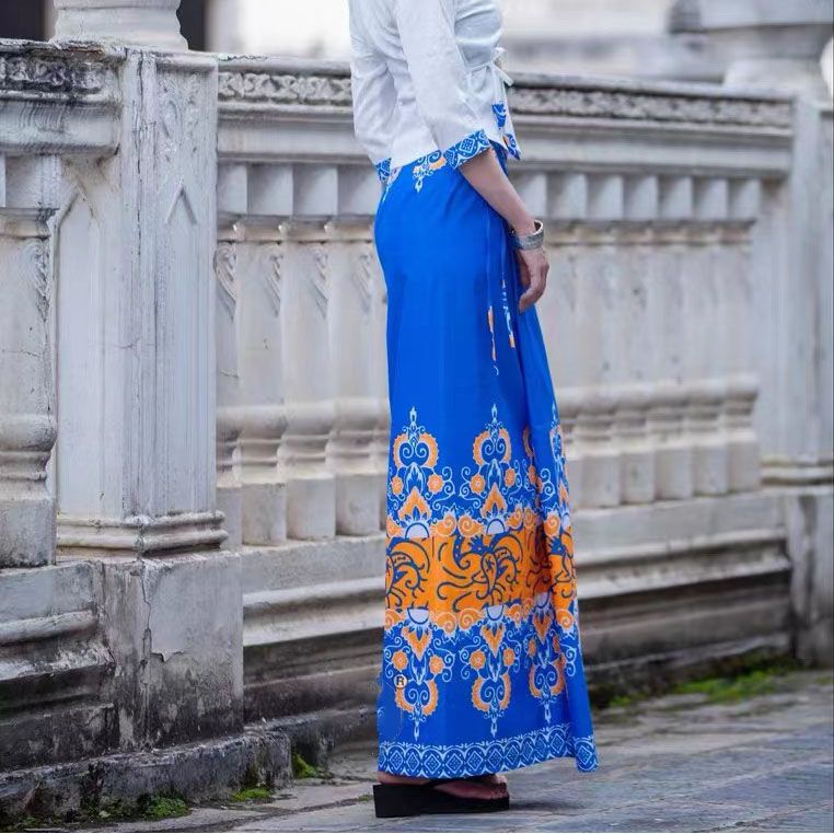 Chân Váy Xếp Ly Hai Tầng Phong Cách Thái Lan Burmese Thái Lan Yunnan Westward Nathan