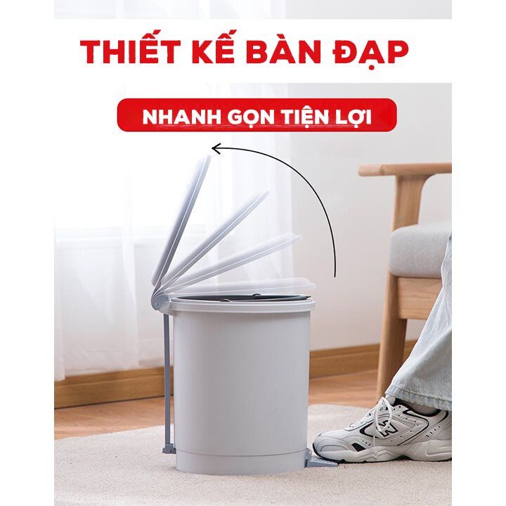 Sọt Rác Nhựa Đa Năng Thùng Rác Cao Cấp Có Nắp Đạp Chân Ngăn Mùi Ngừa Vi Khuẩn Chống Nước Cho Nhà Bếp Nhà Tắm Angola_shop