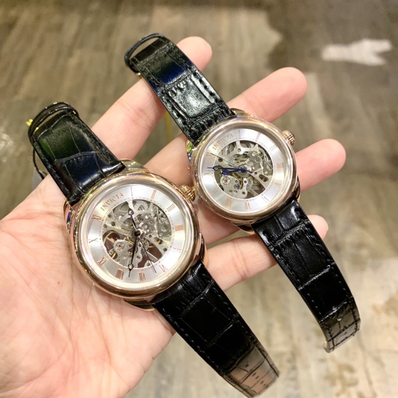 Đồng hồ cặp INVICTA máy cơ dây da model IN31152 và IN31155