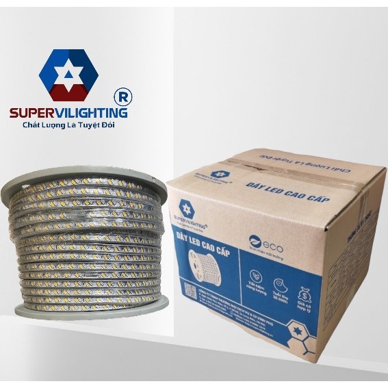 Dây led, SuperVilighting, MS:LEDD-SUPER- 2 hang cheo- 3 CĐ,công suất 12w/m,RA&gt;80, CRI&gt;90 , Bảo Hành 24 tháng
