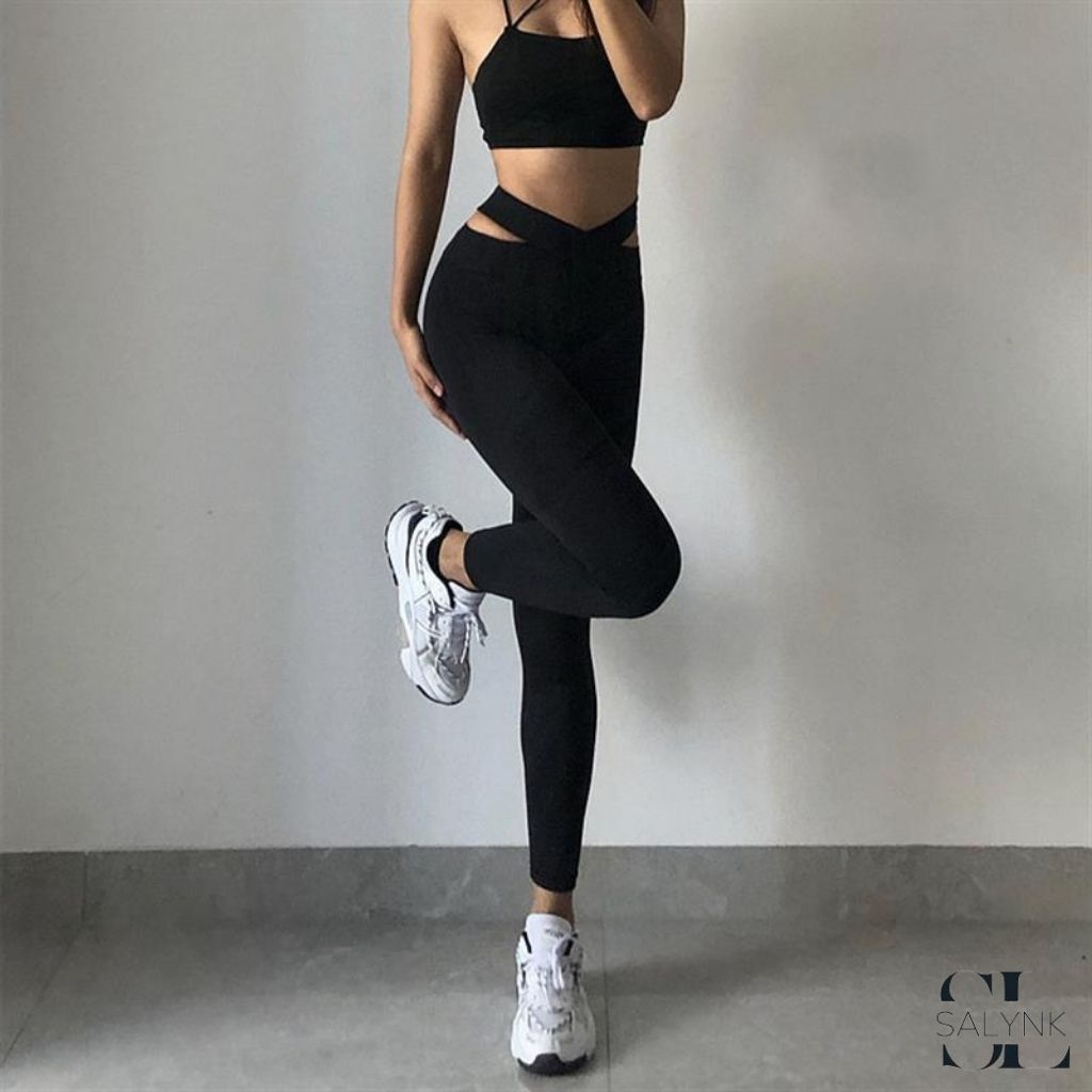 Quần legging nữ SALYNK dài lưng cao dáng ôm quần nữ cạp cá tính tôn eo chất liệu cao cấp