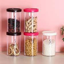 Lọ đựng đồ khô, thực phẩm Inomata Nhật Bản tròn 680ml nhựa PP an toàn, sử dụng trong lò vi sóng