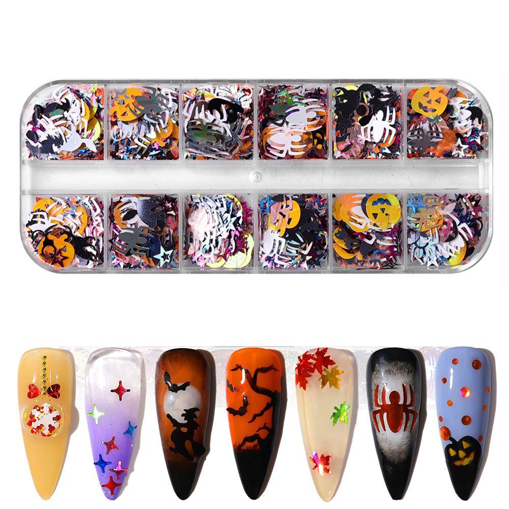 AROMA Kim Sa 3D Hình Bí Ngô Halloween Trang Trí Móng Tay Cho Nữ